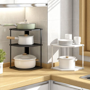 OWNSWING Organisateur de cuisine en forme d'éventail Support de <span class=keywords><strong>rangement</strong></span> d'angle pour assaisonnements <span class=keywords><strong>sous</strong></span> l'évier Étagère de <span class=keywords><strong>rangement</strong></span> triangulaire multicouche - Product Image 4