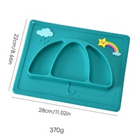 Assiette d'aspiration divisée en forme de parapluie Assiettes pour bébés en silicone Plats en silicone de qualité alimentaire Assiettes d'alimentation pour tout-petits