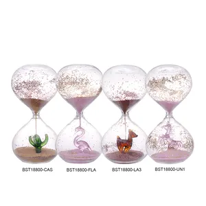 Pailletten Sanduhr mit verschiedenen Tier-und Pflanzen formen in 5 Minuten Glas Sanduhr Timer Sanduhr