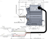 Moteur de four à convection à arbre long 370W/105W monophasé à double vitesse haute température pour four à air chaud sur chariot