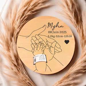Panneau d'affichage 3D en bois pour nom de bébé et données de naissance, portable, durable, fait main, prix usine, pour annonce de naissance en milieu hospitalier - Product Image 4