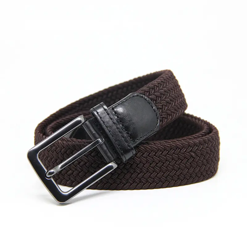 New solid color woven belt comfortable casual men's belt elastic elastic women's belt manufacturers direct supply