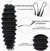 Cheveux humains pré-separés pour crochet, conception à fil invisible, sans glissement, mèches pré-faites, gain de temps, installation facile, vente en gros
