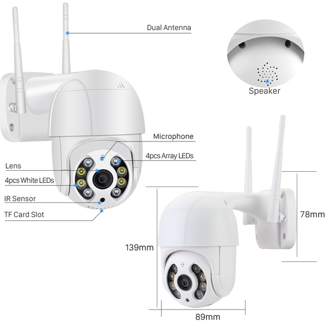 Wistino 4K 8MP CCTV IP Camera 5x Digital Zoom AI Human Detection Wireless Home Security Protection ICsee Cctv Cam