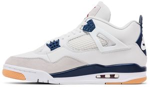 Nike Air <span class=keywords><strong>Jordan</strong></span> 4 Retro SP Navy Chaussures de <span class=keywords><strong>basket</strong></span>-ball unisexes en cuir véritable avec empeigne en maille et semelle extérieure en caoutchouc EVA - Product Image 1