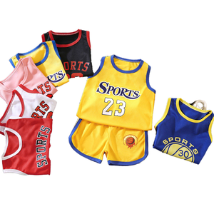חליפת ספורט לילדים בנים בנות חליפת כדורסל לתינוקות מכנסיים קצרים רשת קיץ מכנסיים קצרים פוליאסטר ייבוש מהיר בסגנון תנועה - Product Image 1
