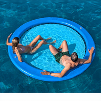 Île flottante gonflable de luxe, hamac flottant rond, lit flottant de 10 pieds pour bronzer