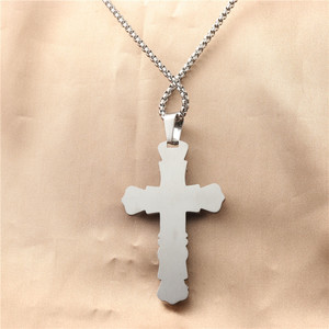 Men's Stainless Steel <b>Cross</b> Pendant Necklace Geometric Design Punk Style Gift 12082 - Product Image 2