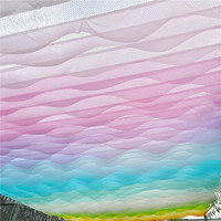 Voilages arc-en-ciel en mousseline ondulée, rideaux décoratifs de plafond en mousseline flottante au vent