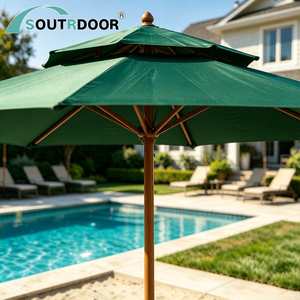 Parasol de jardin moderne pliable et léger de 3 m, imperméable, avec base en acier, pour hôtel, salle de sport, cuisine – Fabriqué en Chine - Product Image 4