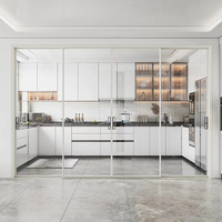 Portes coulissantes pour maisons, cadre de pièce, intérieur, portes pliantes en acier, pivotantes, aluminium, étanches, doubles, sans rail