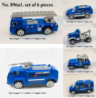 Fengqi Mini Coche de Policía y Ambulancia Todoterreno de Rueda Libre Mixta, Juguetes de Aleación Fundida a Presión, Escala 1:55, Serie A1 para Niños