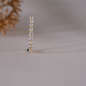 Anillo de Eternidad Clásico con Diamantes Redondos para Mujer, Elegante Anillo de Bodas de Oro, Joyería Nupcial Apilable de Lujo - Product Image 6