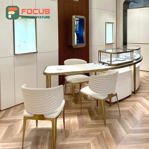 Wooden Jewelry Counter Glass Display <b>Cabinet</b> LED Light High End Jewelry Display Shelf Luxury Display <b>Cabinet</b> - Product Image 4