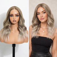 Perruque synthétique HD Lace adaptée aux femmes, pré-coupée, à ondulations naturelles, avec dentelle frontale HD, sans colle