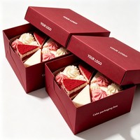 Boîtes à pâtisserie en papier kraft, emballage individuel pour pâtisserie avec fenêtre transparente, boîtes pour beignets, mini-gâteaux, tranches de gâteau, desserts, friandises