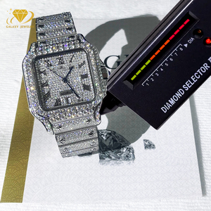 Montre-bracelet de luxe en diamant Iced Out de marque Vvs Montre mécanique en acier inoxydable personnalisée pour hommes - Product Image 2