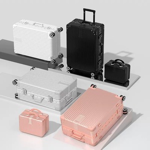 Trolley Suitcase 20 24 26 Inch Silent <b>Universal</b> Wheel Zipper Lock Solid Color Unisex Leisure Travel Lightweight ABS Hard Shell - Product Image 3