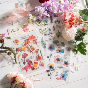 Autocollants plante <span class=keywords><strong>aquarelle</strong></span> Vintage, étiquette de décoration, séries jardin fleur, matériel pour Journal, 8, pack de 2 pièces - Product Image 6