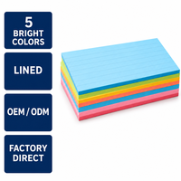 Blocs-notes adhésifs lignés 5 couleurs vives, blocs de notes autocollants pour bureau, école, maison, personnalisables, OEM, directement de l'usine