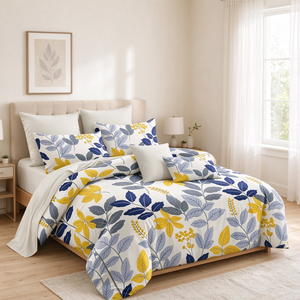 Set Copripiumino Floreale con Stampa Botanica, Set Lenzuola <span class=keywords><strong>Leggero</strong></span>, Biancheria da Letto per Casa e Hotel, Motivo Personalizzabile - Product Image 1