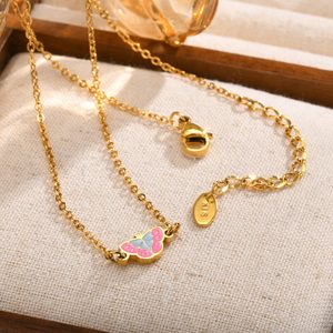 TZ053 Cute Stainless Steel Animal Jewelry <b>Set</b>-Gold Plated Butterfly Necklace <b>Screw</b> Back Stud Earrings Fashion Jewelry <b>Sets</b> - Product Image 3