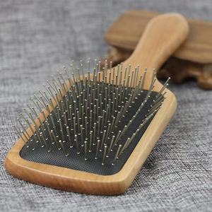 Hemu Tablero grande Peine para peinar el cabello liso Cojín Airbag Masaje del cuero cabelludo Peine para el cabello de color madera natural - Product Image 1