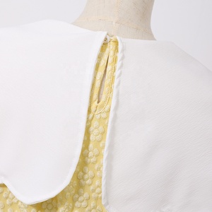 <span class=keywords><strong>Robe</strong></span> d'été pour petites filles, sans manches, jaune, à fleurs, jacquard, col blanc, <span class=keywords><strong>robe</strong></span> décontractée - Product Image 4