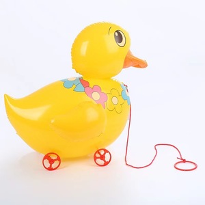 Jouet de canard gonflable avec roues et corde à tirer pour enfants, jouet en plastique PVC unisexe de 2 à 4 ans - Product Image 1