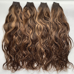 Pronte per la Spedizione, Estensioni di Capelli Umani 100% Remy Pre-Incollate Genius Wavy Weft a Doppio Spessore per Trecce - Product Image 1