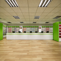 Meubles de pharmacie sur mesure pour la décoration de présentoirs de vente au détail, étagères et armoires en verre pour l'aménagement de magasins de pharmacie