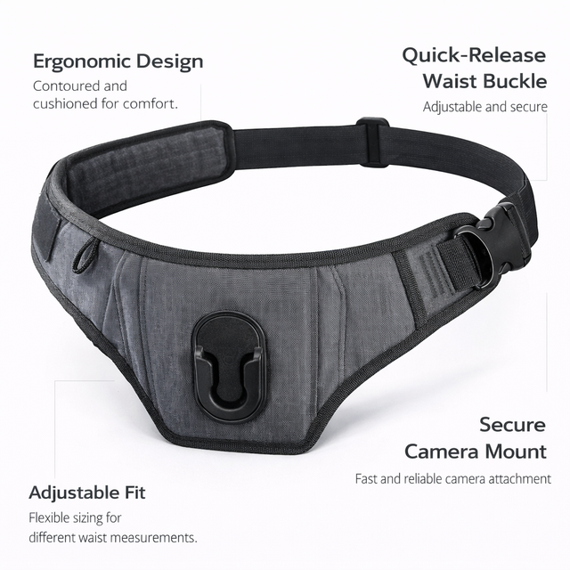Kaliou High Quality Camera Waist Belt Multifunctional Adjustable Outdoors Utility Photography Camera Belt Buckle SLR Lens Bags