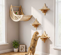 Hamac mural en bois pour chat, étagère murale pour chat, perchoir d'escalade pour chat, mobilier d'arbre à chat d'intérieur