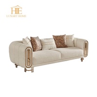 Ensemble de canapés incurvés de luxe tendance 2026, canapé modulaire en tissu haut de gamme, mobilier moderne personnalisable pour villa