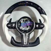 Volant de sport en cuir semi perforé blanc pour BMW F01 F11 F34 F35 F36 F30 F10 X5 F15 X6 F16 F02 F06 M3 M4 M5