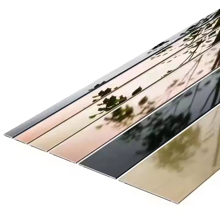 Customized 304 Stainless Steel Trim Metal Tile Edge Strip Modern Design Flat Stainless Steel Tile Ingot