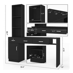 Station de Salon de Coiffure Multifonctionnelle pour Salon de Beauté, Meuble de Salon avec Étagères, Armoire à Outils pour Barbier - Product Image 4