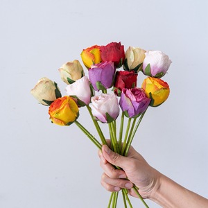 ดอกกุหลาบประดิษฐ์ Bliss แบบก้านเดี่ยว สีแดง เหลือง ส้ม ม่วง สำหรับตกแต่งงานแต่งงาน งานฝีมือ ดอกไม้ประดิษฐ์ ผ้าทอแพน 100% - Product Image 2