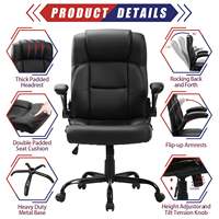 VANBOW Chaise de bureau moderne et confortable de 400LBS à dossier haut et siège large Chaise de direction ergonomique en cuir certifiée BIFMA pour ordinateur