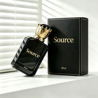 Flacon de parfum carré en verre de luxe avec logo personnalisé, 30 ml, 50 ml, 100 ml, avec boîte, couleur personnalisée, flacon de parfum vide avec bouchon à couronne