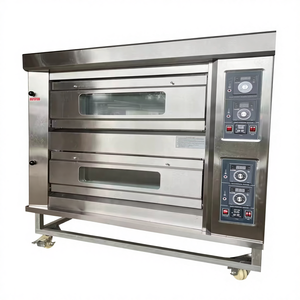 Four à pain électrique <span class=keywords><strong>Boulangerie</strong></span> 2 étages 2 plateaux Four à pizza Four à pain Cuisine commerciale Machines Four à pizza - Product Image 2