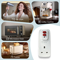 NANDAO 13A 250V Prise de protection contre les fuites de courant RCD UK, adaptateur de sécurité PRCD portable avec coupure de courant en cas de fuite à la terre pour appareils domestiques et extérieurs