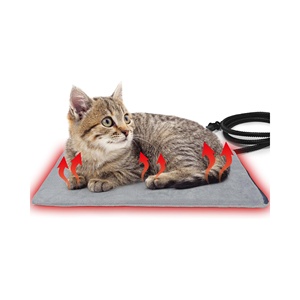 Tapis chauffant pour animaux de compagnie, 10 températures réglables, tapis chauffant pour chien et chat avec minuterie, imperméable, tapis chauffant électrique en silicone pour animaux de compagnie, pour intérieur - Product Image 1