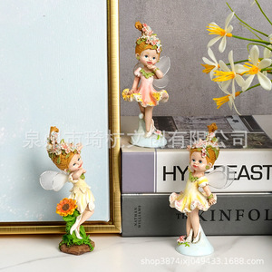 <b>Flower</b> Fairy Figurine Synthetic Resins Outdoor Garden Balcony Home Decoration <b>Single</b>-piece Package QH-21537 - Product Image 4