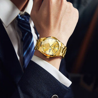 Jam Tangan Pria Gaya Bisnis Mewah Sederhana dengan Casing Paduan Logam, Tali Baja Tahan Karat, Quartz, Tahan Air 30M, Dial Hijau, Penunjuk Tanggal