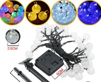 Guirlandes solaires d'extérieur réglables 5m/10m/22m, boules résistantes à l'eau, LED certifiées CE, décoration colorée pour patio et jardin, PVC