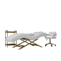 Table électrique moderne de massage de la beauté du visage pliable réglable chaise de lit pour extension de cils avec lumière élégante