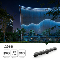 Projecteurs muraux LED linéaires architecturaux d'extérieur en aluminium à haute luminosité, contrôle DMX, 60 Hz, 18 W, fréquence de rafraîchissement 5K, DC24-48V
