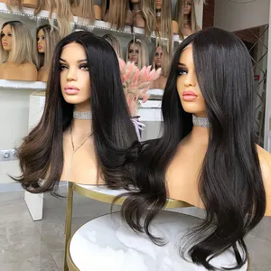 Best Lace Wigs Vendors Raw Virgin Brazilian Human Hair Dark Brown 150% Density Glueless Hd Full Silk Base Wig