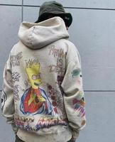 Sweat à capuche unisexe en molleton ample, motif cœur, style rétro, avec motifs religieux, Notre-Dame, graffiti et dessins animés anciens, fabriqué aux États-Unis